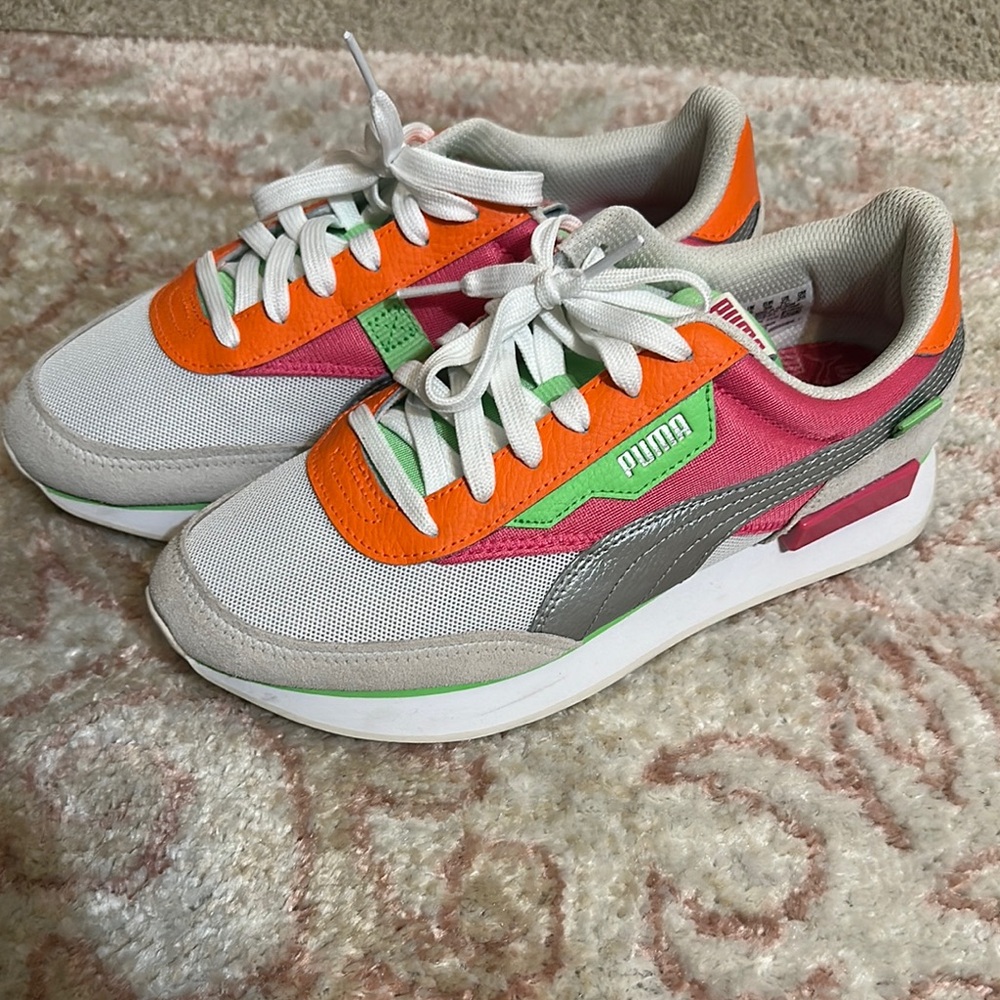 Puma Women's Sneakers - White, Orange, Pink, Green